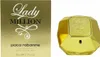 A product shot of Paco Rabanne Lady Million perfume bottle and its packaging. Produktbild-Vorschau