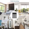 A collage showing a storage cabinet in different room settings: bedroom, living room, bathroom, and kitchen. Podgląd zdjęcia produktu