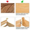 A collage of four images showing details and assembly of a wooden raised garden bed. Produktbild-Vorschau