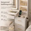 INONEFT Schminktisch-Set mit LED-Spiegel, Ladeanschluss und Produktbild-Vorschau 5