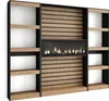 A modern bookshelf with a built-in electric fireplace. Anteprima dell’immagine prodotto