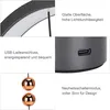 Collage of close-up shots of a lamp and its components, with text descriptions. Produktbild-Vorschau