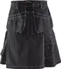 A black work kilt with multiple pockets and white stitching, shown against a white background. Produktbild-Vorschau