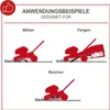 Diagrams showing different modes of operation for a lawnmower: mowing, catching clippings, and mulching. Produktbild-Vorschau