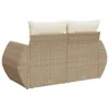 vidaXL Gartensofa mit Kissen 2-Sitzer Beige Poly Rattan Produktbild-Vorschau 6