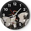 Wanduhr - Rund - Glasuhr - Kraniche Vögel Grafiken - Produktbild-Vorschau 1
