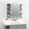 vidaXL Zrcadlová skříňka s LED Betonová šedá 70x16,5x60 cm Náhled obrázku produktu 2