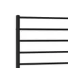 A close-up view of a black metal bed frame's side rail and crossbars, against a white background. Anteprima dell’immagine prodotto