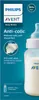 A Philips Avent baby bottle with anti-colic features is shown against a teal background, with text highlighting its benefits. Anteprima dell’immagine prodotto