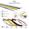 A collage of product images showing different colors of self-adhesive trim strips, along with feature icons and descriptive text. Produktbild-Vorschau