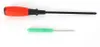 Two tools are laid out on a white background. The top tool is a screwdriver with an orange handle and a black shaft. The bottom tool is a thin, needle-like object with a green handle. Náhled obrázku produktu