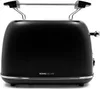A black toaster with silver accents is shown from the front. Podgląd zdjęcia produktu