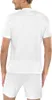 A man is shown from behind, wearing a white t-shirt and white shorts. Produktbild-Vorschau