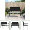 The Living Store Gartenbank 2-Sitzer mit Kissen Schwarz Produktbild-Vorschau 1