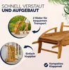 CASARIA® Lehátko drevo Skladacie 160 kg nosnosť Kolieska Náhľad obrázku produktu 5