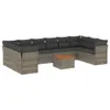 Design 11-tlg. Garten-Sofagarnitur mit Kissen Grau Poly Produktbild-Vorschau 2
