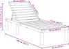 A diagram showing the dimensions of a wooden sun lounger. Náhľad obrázku produktu
