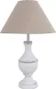 Tischlampe MARLA weiß beige aus Holz im Landhausstil shabby Produktbild-Vorschau 1