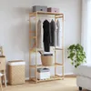 vidaXL Wieszak na ubrania z półkami 80x40x175 cm bambusowy Podgląd zdjęcia produktu 1