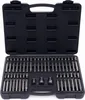 An open black tool case filled with various metal bits. Produktbild-Vorschau
