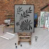 Große Malschablonen L 59x95 cm, Handgemalte Blätter Natur Produktbild-Vorschau 4