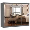 A bedroom scene reflected in a wardrobe with mirrored doors. Náhľad obrázku produktu