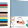 Jersey Spannbettlaken 140x200 cm 100% Baumwolle Hellblau Produktbild-Vorschau 1