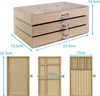 Intirilife Schmuckkästchen mit 3 Schubladen in Beige - 23.5 Produktbild-Vorschau 2