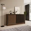 BEAUTYSOFA | Kommode HORIZON 160 cm Warmia Walnuss, Schwarz Produktbild-Vorschau 2