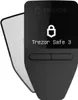 A Trezor Safe 3 hardware wallet is shown against a white background. Produktbild-Vorschau