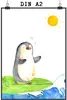 Mr. & Mrs. Panda Bild Pinguin Surfer DIN A2 - Weiß - Produktbild-Vorschau 1