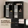 HOMCOM Mobile Bagno Slim con Cassetti, Scomparti Aperti, Anteprima dell’immagine prodotto 5