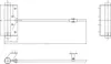 Technical drawing of a door closer with dimensions. Anteprima dell’immagine prodotto