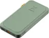 A sage green power bank with the brand logo embossed on the top. Voir les images du produit