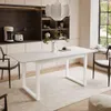 ARTON II ausziehbarer Tisch 140 cm Weiß, Weißmetall U-Beine Produktbild-Vorschau 1