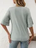 ASKSA Damen T-Shirt Rueschen aermel Bluse V-Ausschnitt Produktbild-Vorschau 4