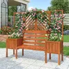 MERAX Pflanzkübel mit 2 Blumenkasten, Spalier und Sitz (1 Produktbild-Vorschau 1