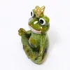 Froschkönig mit Krone Gartenfigur sitzend aus Keramik Höhe Produktbild-Vorschau 5