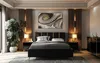 A bedroom scene featuring a bed, nightstands, and decor. Produktbild-Vorschau