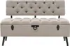 vidaXL Banc avec espace de rangement et dossier 110cm Crème Voir les images du produit 2