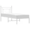 vidaXL Postel s čelem kovová bílá 80x200 cm Náhled obrázku produktu 1