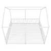 A white metal canopy bed frame with a slatted base, shown from a top-down perspective against a white background. Produktbild-Vorschau