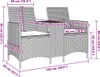 vidaXL Gartensofa 2-Sitzer mit Tisch und Kissen Grau Poly Produktbild-Vorschau 9
