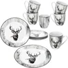 Set da colazione Alois 12 pezzi in porcellana cervo tazza Anteprima dell’immagine prodotto 2