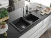 Mexen Tomas 2-miskový granitový dřez 800 x 500 mm, Černá, Náhled obrázku produktu 2