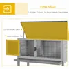 PawHut Hasenstall Kaninchenstall aus Tannenholz Winterfest Produktbild-Vorschau 5