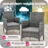 2 ratanové židle + 4 potahy na sedáky - šedá/světle šedá Náhled obrázku produktu 8