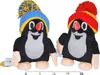 Two plush mole toys wearing knitted hats. Podgląd zdjęcia produktu
