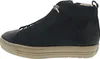 A side view of a blue high-top sneaker with a tan sole. Produktbild-Vorschau