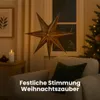 Papierstern Point gold 7-zackig Lochmuster Ø 60cm Produktbild-Vorschau 2